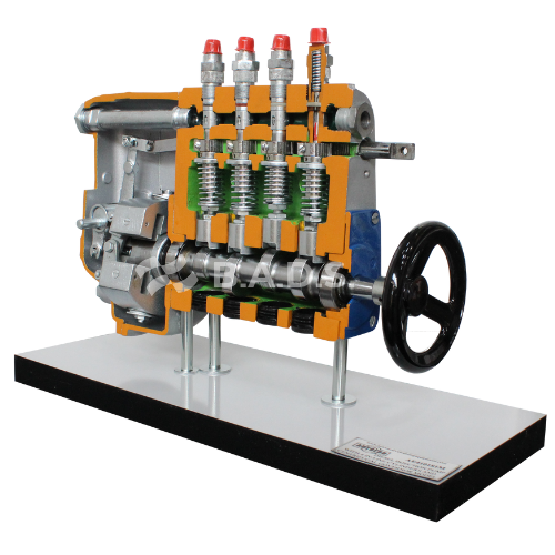 Diesel injection pump with 4 IN-LINE cylinders and centrifugal governor cutaway Educational Trainer AE410181M