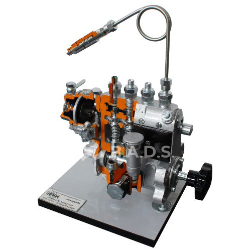 BOSCH INJECTION PUMP WITH 4 IN-LINE CYLINDERS + PNEUMATIC SPEED GOVERNOR cutaway Educational Trainer AE410220M