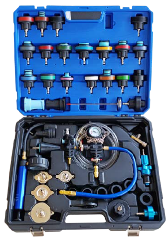 Cooling system testing tool kit, 40 pcs (05.019.03, SPIN)