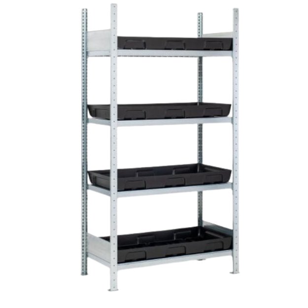 Hazardous Materials Storage Rack 10/5-PE with PE Spill Containment Trays 11943, CEMO