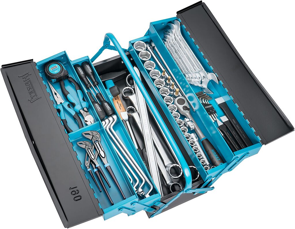 Metal tool box - with assortment (190/80, HAZET)