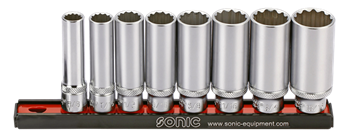 Galvučių 3/8 ilgų 12-kampių komplektas (8vnt.) [200802] [200802]