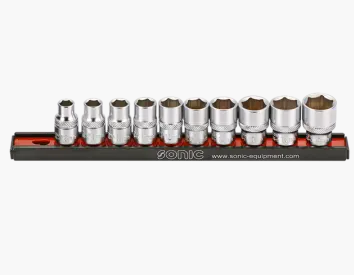 Galvučių 3/8 komplektas su metaliniu laikikliu (10vnt) 