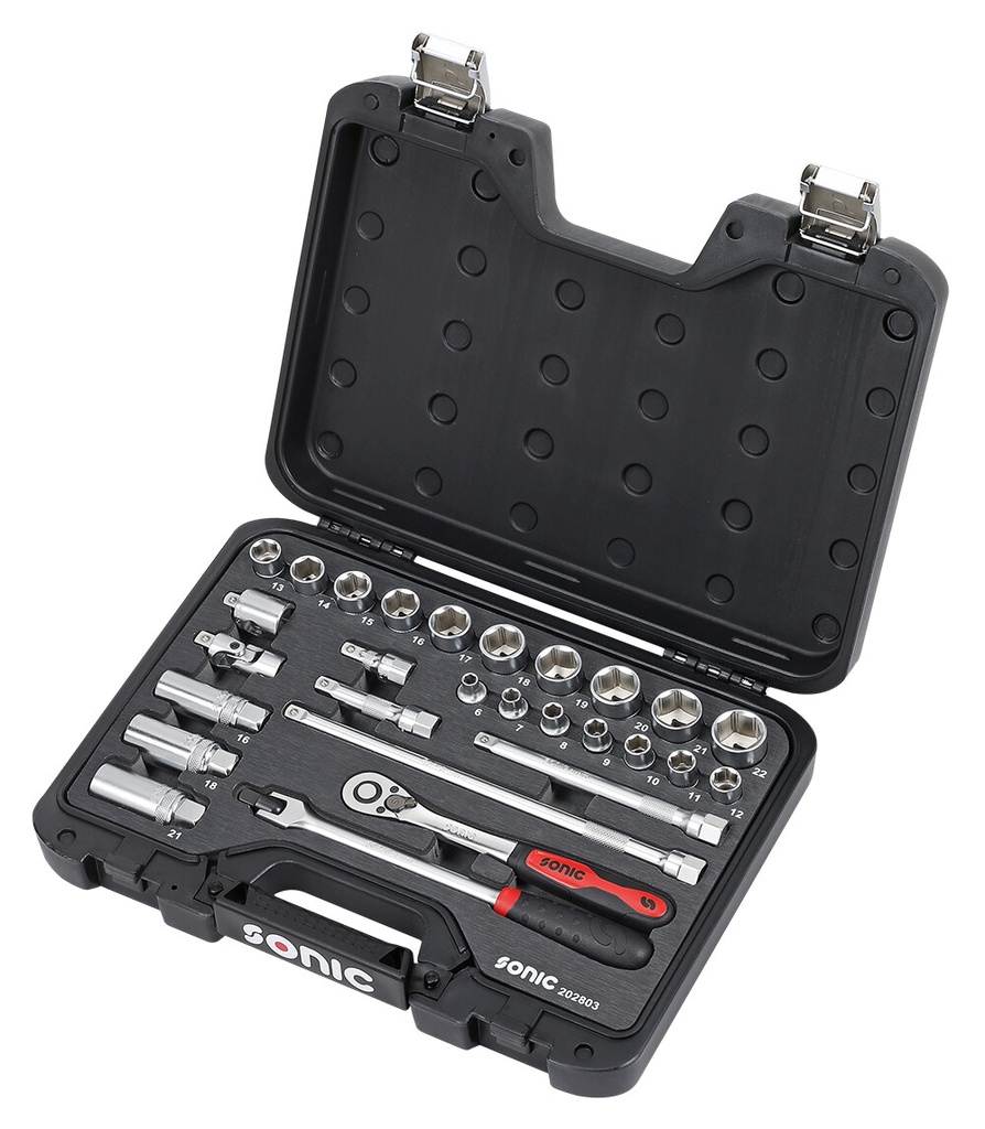BMCS 3/8 Socket and Bit Set with Ratchet (28 pcs) (202803, SONIC)