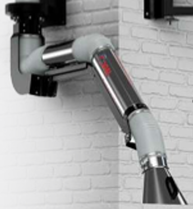 Sąnarinė ištraukimo alkūnė (ARTICULATED ARM) – L=4200 mm, Ø150 mm – ATEX versija, sieninė montuotė Filcar (DYNAMIC-420-ATEX, FILCAR)