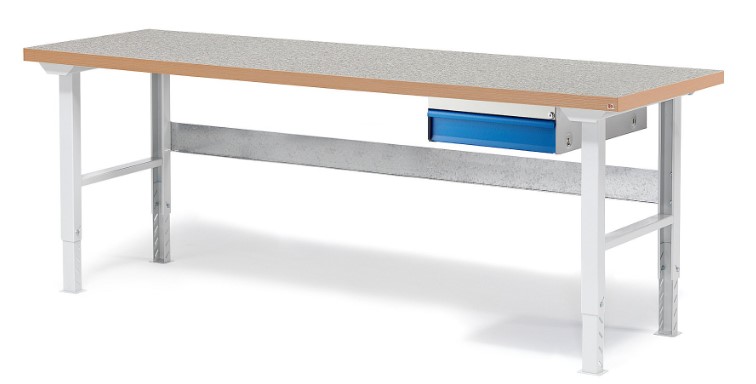 Darbastalis su stalčiumi, 2000x800 mm