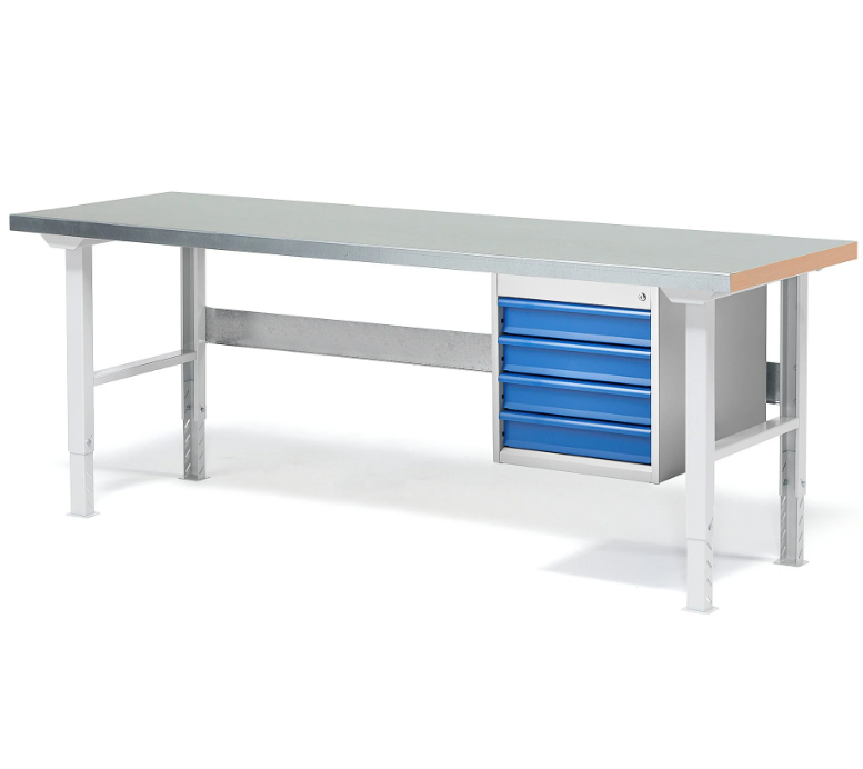 Darbastalio komplektas SOLID 4 stalčiai, apkrova 750kg, 2000x800mm, plienas, 232246