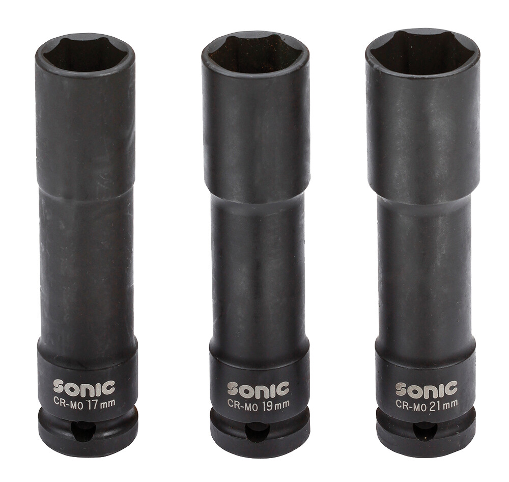 Thin-wall impact socket set 1/2, 3 pcs (300302, SONIC)