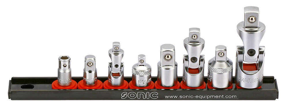 Adapter and universal joint set, 8 pcs (300814, SONIC)