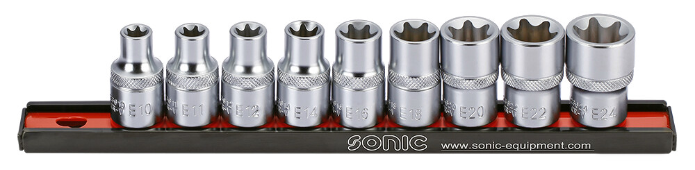 Flank socket 1/2" TX-E on rail 9-pcs. (300902, SONIC)