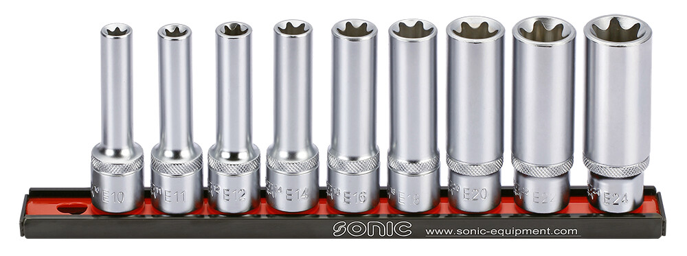 1/2 long E-type socket set (9 pcs) (300903, SONIC)