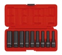 Impact socket set 1/2 long E-profile, 9 pcs (300910, SONIC)