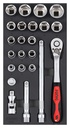 Socket and accessory set 1/2 inch SFS 1/3, 23 pcs. (302301, SONIC)