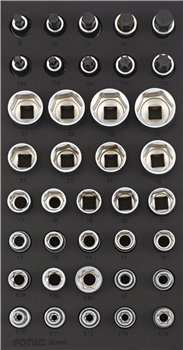 Įrankių komplektas į vežimėlius - 1/2 galvutės (38vnt) 303805 Sonic Equipment BV