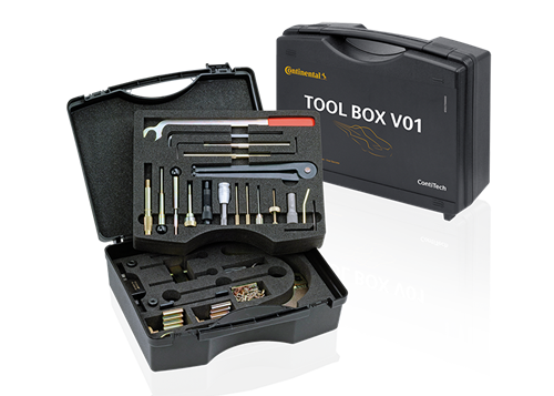 Įrankių rinkinys Tool Box V01, skirtas paskirstymo diržo keitimui Audi, Volkswagen, Škoda ir Seat automobiliuose (6503700000, CONTITECH)