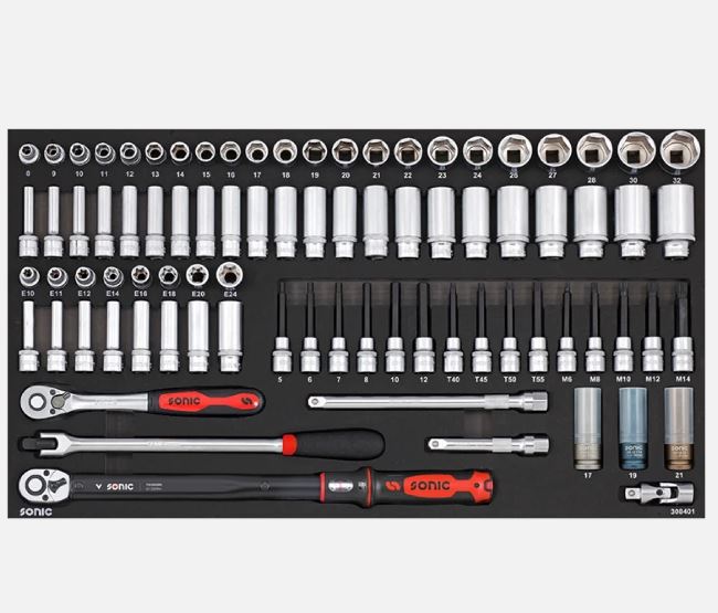 Įrankių komplektas į vežimėlius (84vnt) 