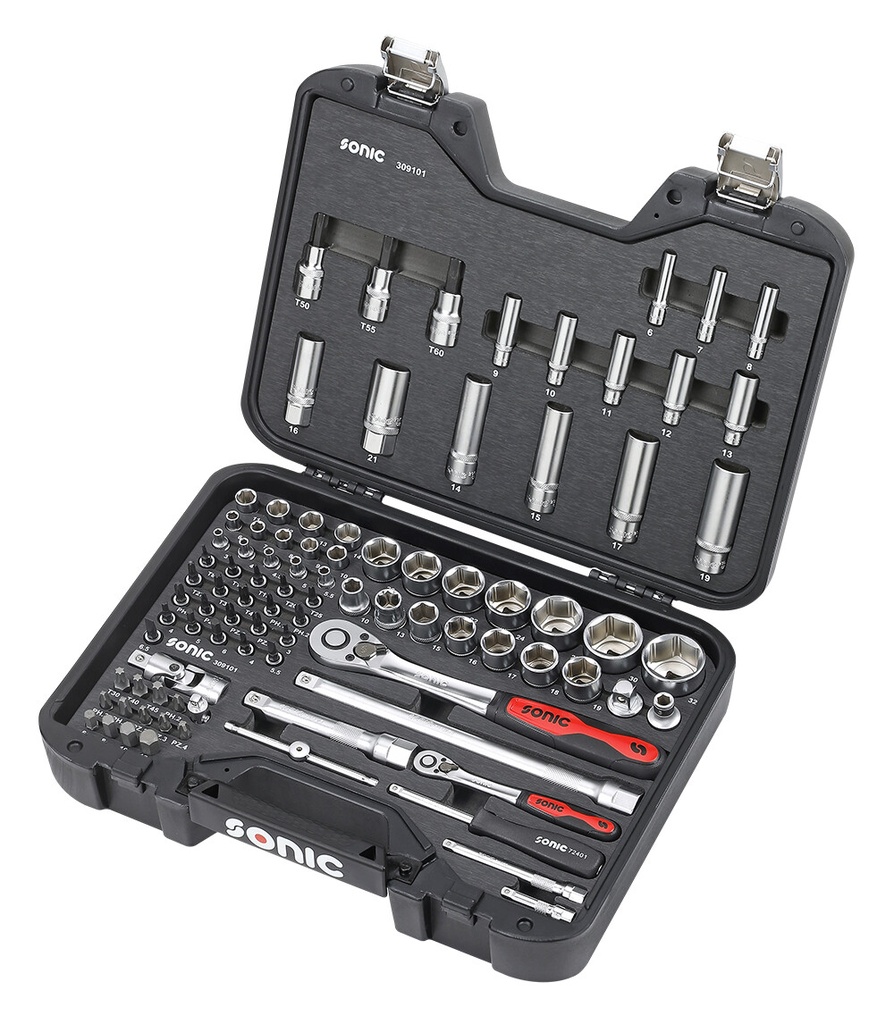 Tool set in a case (91 pcs) (309101, SONIC)