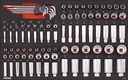 Įrankių komplektas į vežimėlius - colinės galvutės 1/4", 3/8" ir 1/2" (100vnt) Sonic Equipment BV (310001, SONIC)