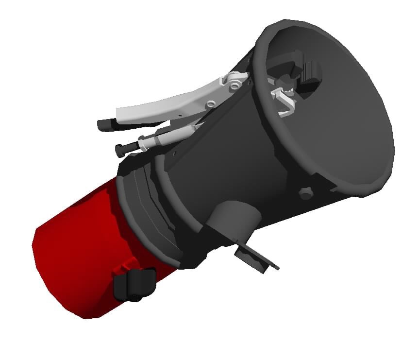 Rubber nozzle with clamping gripper and shut-off valve, Worky (GRNG-160100)
