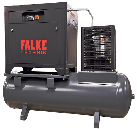 Piston compressor with dryer 8 bar, 500 l, 11 kW (FKTG 15 KSI Compact, Falke)
