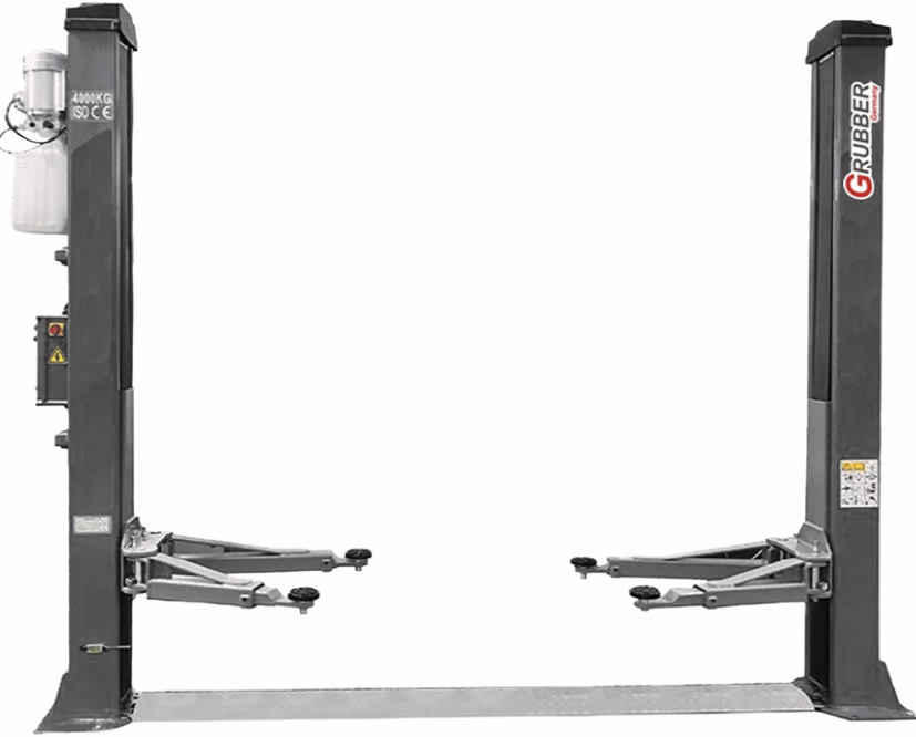 Two-post lift with electromagnetic safety locking 4T Grubber (2.40Eq, COFRAMA)