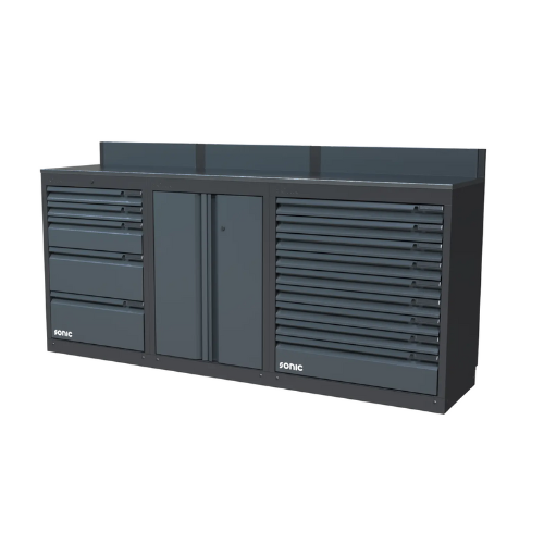 Žemas NEXT MSS darbastalis su nerūdijančio plieno stalviršiu, 2193 mm, 4930501, Sonic Equipment