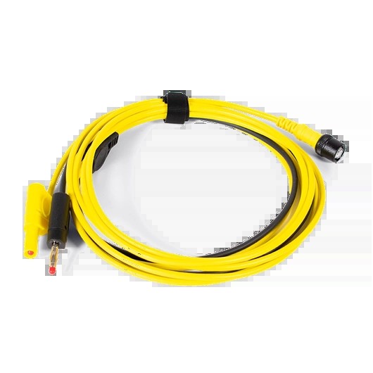 Premium test lead: BNC to 4 mm, 3 m, yellow, permanent ground (TA128, PICO)