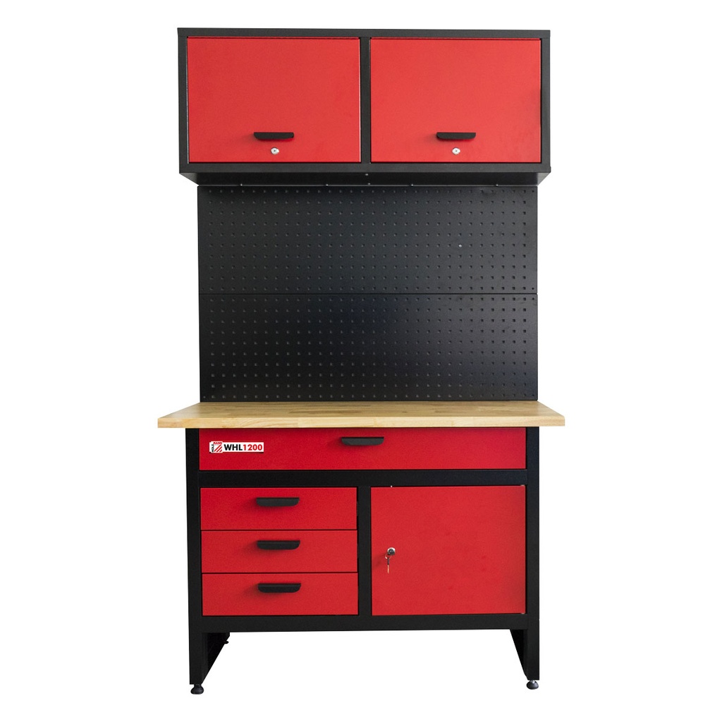 Workbench with wall cabinet an pegboard (WHL1200, HOLZMANN)