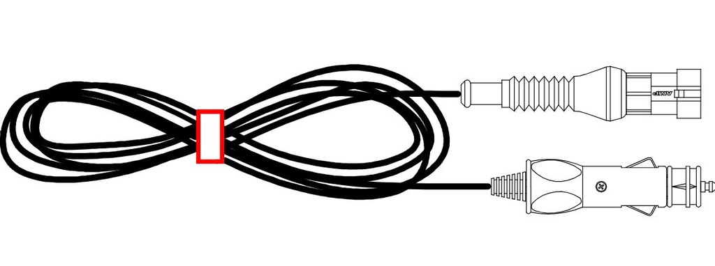 Lighter power supply cable 5/20 mm, TEXA, 3902216