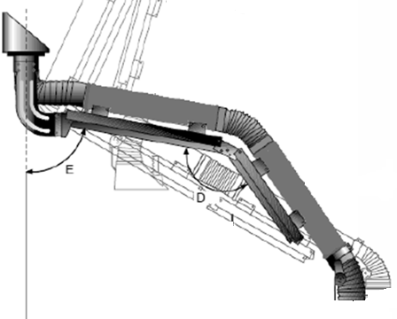 Reguliuojama 6000mm dujų ištraukimo šarnyrinė svirtis, Ø200 mm, DYNAMIC-670, CORAL AUTOMOTIVE EQUIPMENT
