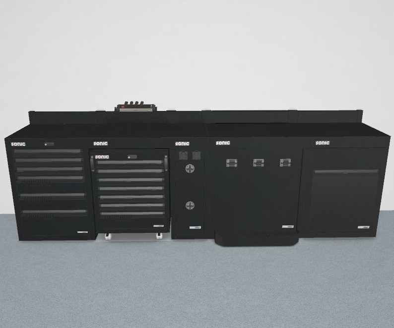 MSS+ šaltkalvio darbastalio komplektas, 3410 mm (Unit A 92., SONIC)
