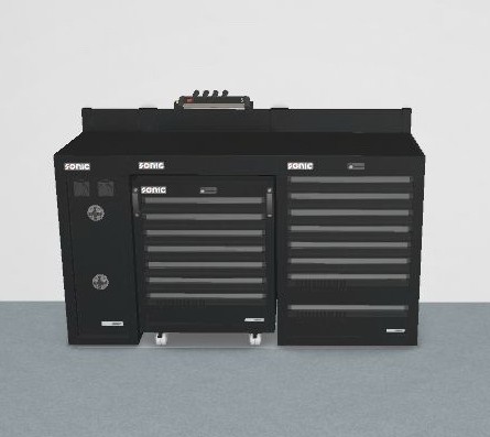 MSS+ Šaltkalvio darbastalio kompleksas 1800 mm (darbo baldai) - Unit B 93. Sonic Equipment BV							 