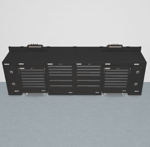 MSS+ Šaltkalvio darbastalio kompleksas 3600 mm (darbo baldai) - Unit F 97. Sonic Equipment BV