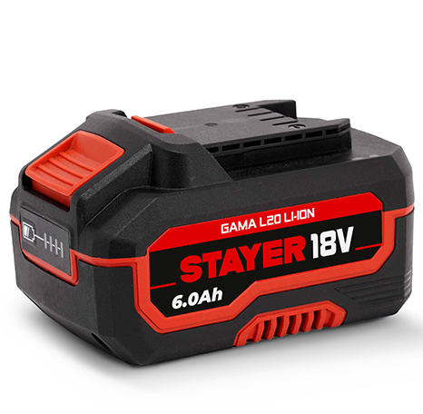 Ličio baterijos, 18V, 6.0 Ah suderinamos su visais STAYER L20 asortimento gaminiais STAYER 12.858