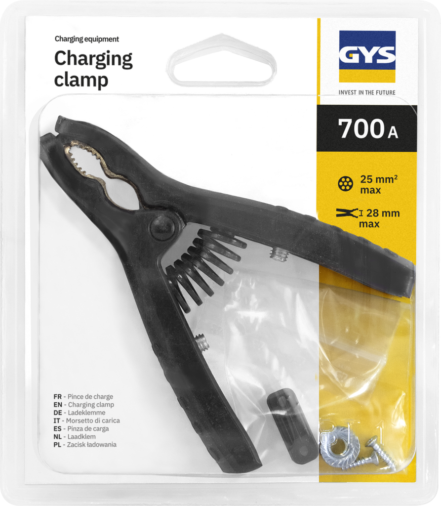 INSULATED BLACK CLAMP 700A - BLISTER (025776, GYS)