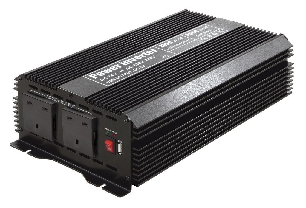 Įtampos keitiklis (inverteris) MSW 82000 - 24V - 2000W - UK (027244, GYS)