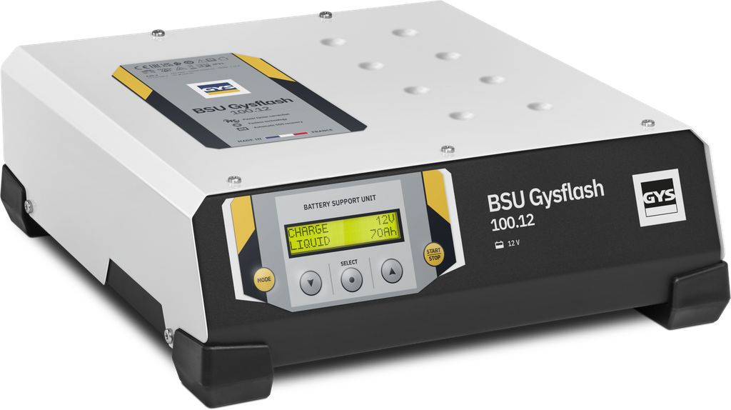 GYSFLASH 100.12 HF battery charger, 2.5 m cables – UK (029453, GYS)