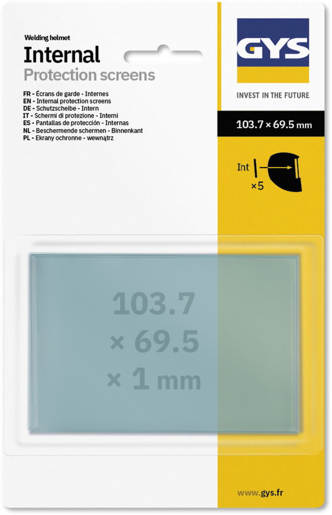 Vidiniai apsauginiai stikliukai 103,7 x 69,5 x 1 - ZEUS / ERGOTECH (5 vnt.) (043695, GYS)