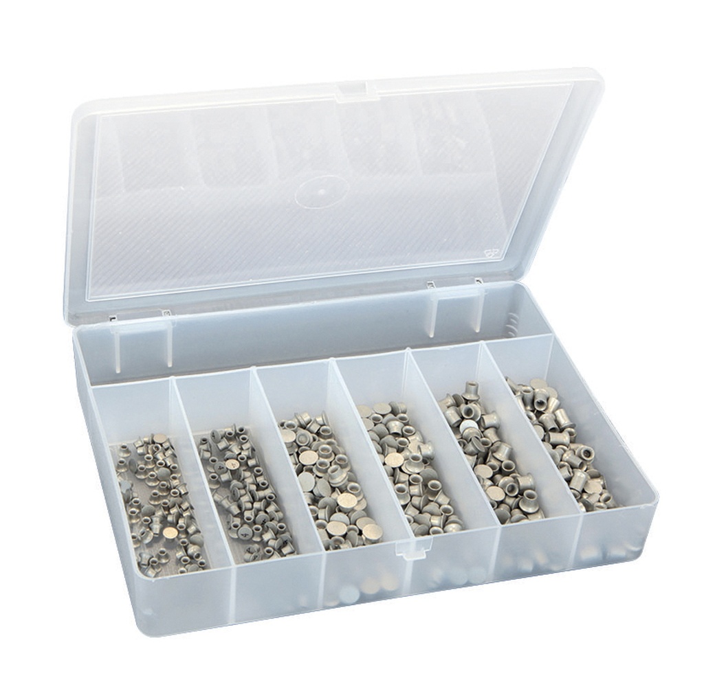 Self-drilling rivets box, 6×50 pcs (Ø3.3 and Ø5.3 mm) (048706, GYS)