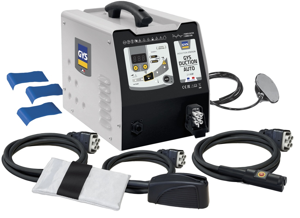 Induction heater GYSDUCTION AUTO BODY SHOP (generator + 3 inductors + chocks + foot pedal) (048799, GYS)