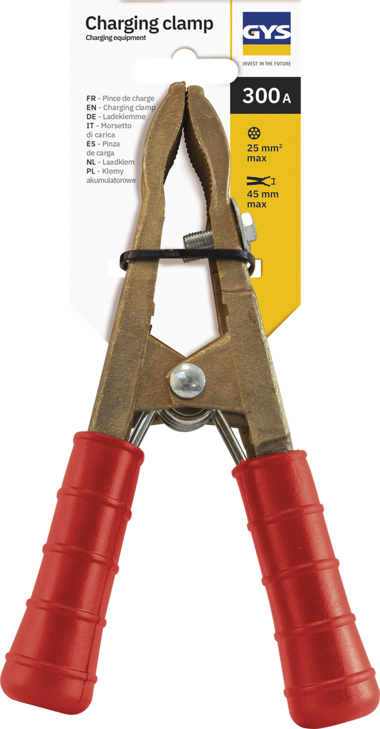 BRASS CLAMP 300A - RED SLEEVE - Bulk (053700, GYS)
