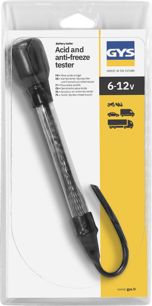 ACID AND ANTIFREEZE TESTER COMBINED - Carded (054103, GYS)