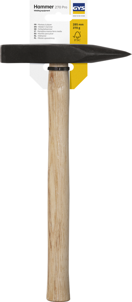 PRO šlako nukalinėjimo plaktukas 285 mm / 370 g - plastikinė rankena (066663, GYS)