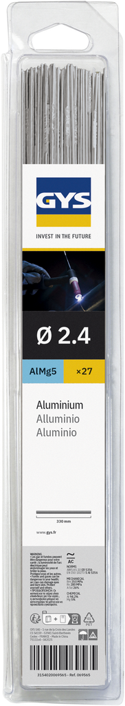 TIG aluminium rods AlMg5 Ø2.4 mm, 330 mm (27 pcs) (069565, GYS)