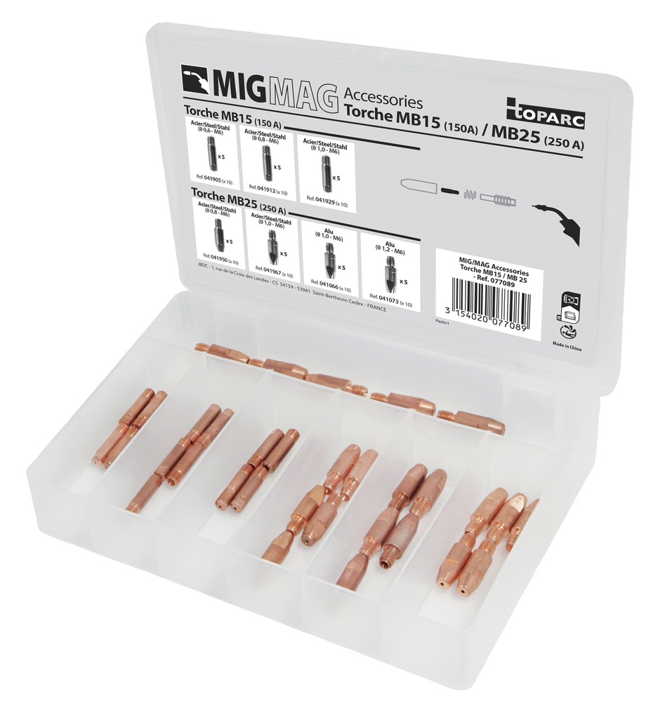 Contact tips box MB15/MB25 V2 (077089, GYS)