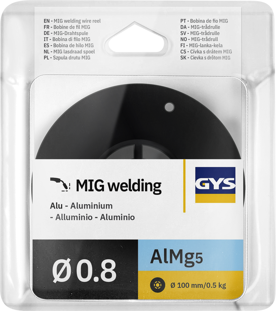 MIG viela ritė, aliuminis AlMg5 Ø0,8 - 0,5 kg D100 - ER5356 / S Al 5356 (086548, GYS)