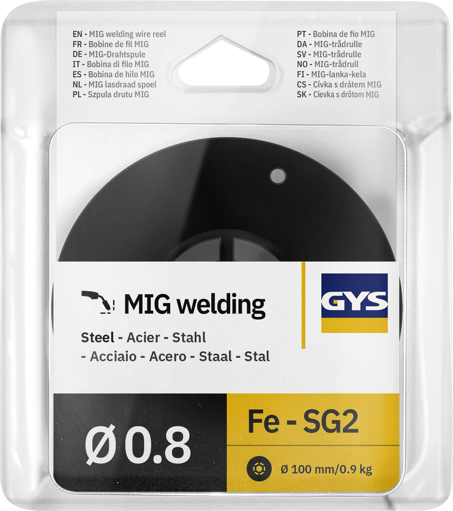 MAG viela ritė, plienas Ø0,8 - 0,9 kg D100 - ER70S-6 / G3Si1 (086609, GYS)
