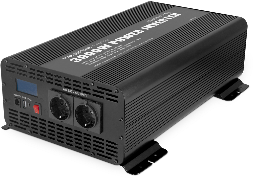 Įtampos keitiklis PSW 3000W - 24V - su nuotolinio valdymo ekranu (089860, GYS)