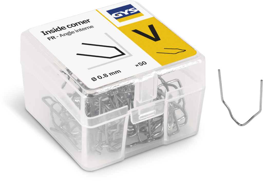 BOX OF 50 0.80mm STAPLES - NARROW INTERNAL ANGLE (V) (091658, GYS)