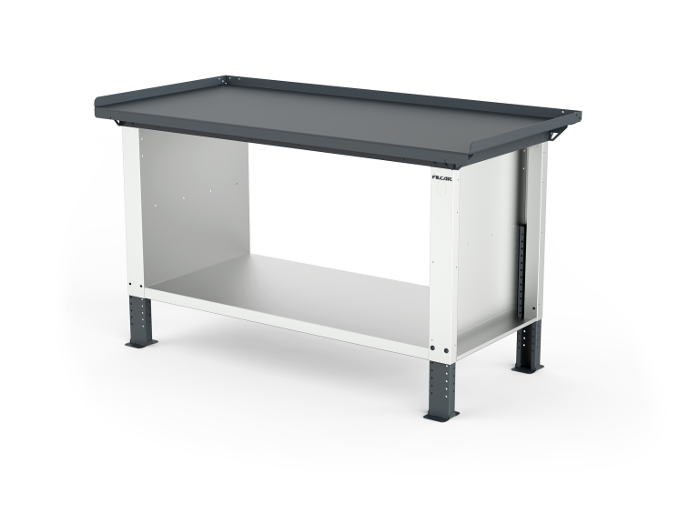 MONO workbench, adjustable height, standard sides, anti-fall top, shelf 600 mm, 1500 mm, Filcar (ELRA-150-A1G, FILCAR)